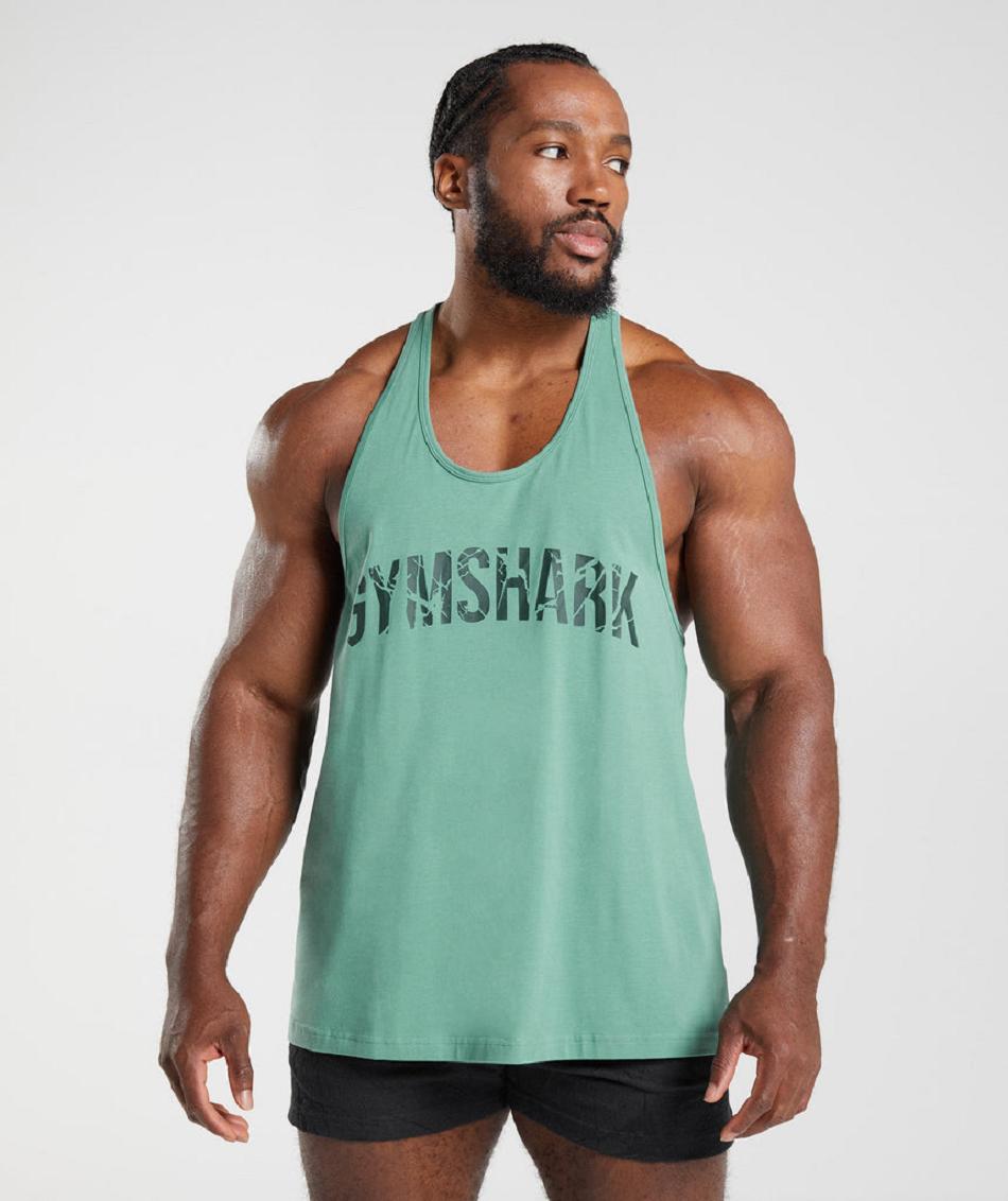 Gymshark Power Muške Stringers Zelene | HR 2575HAP